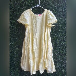 Lilly Pulitzer Pale Yellow Eyelet Tiered Dress